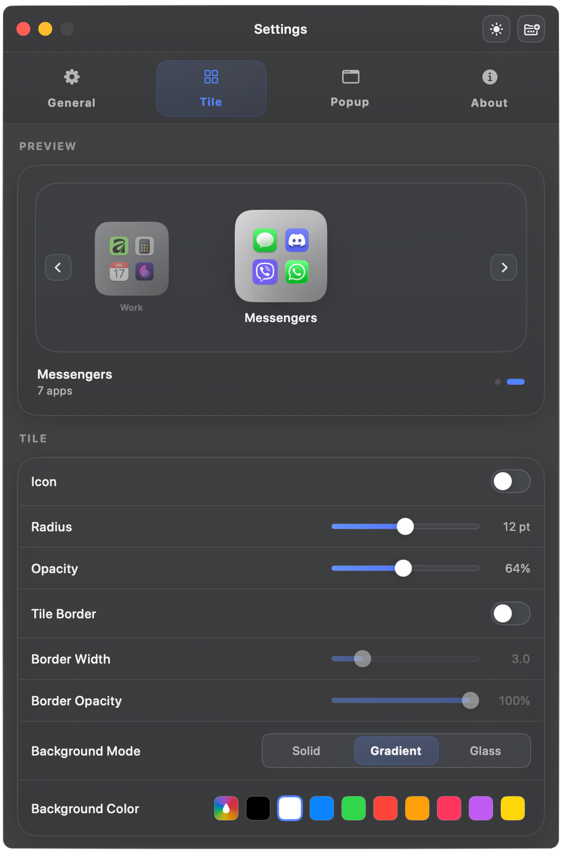 Settings Configuration